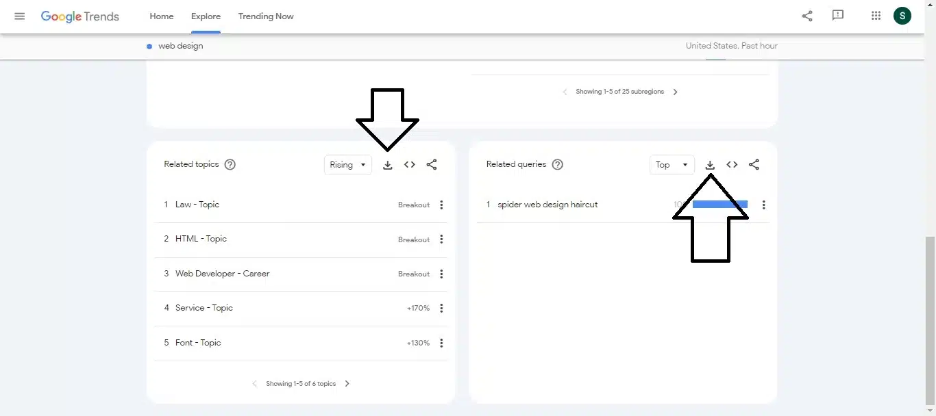 download csv from google trends