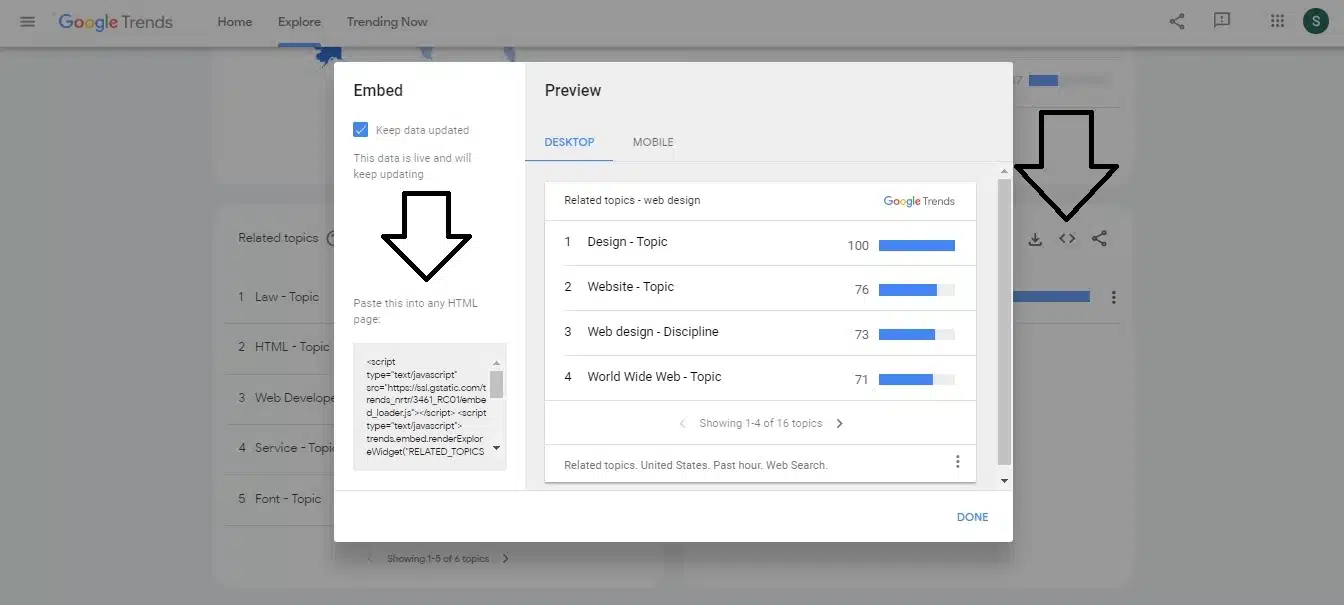 embed google trends