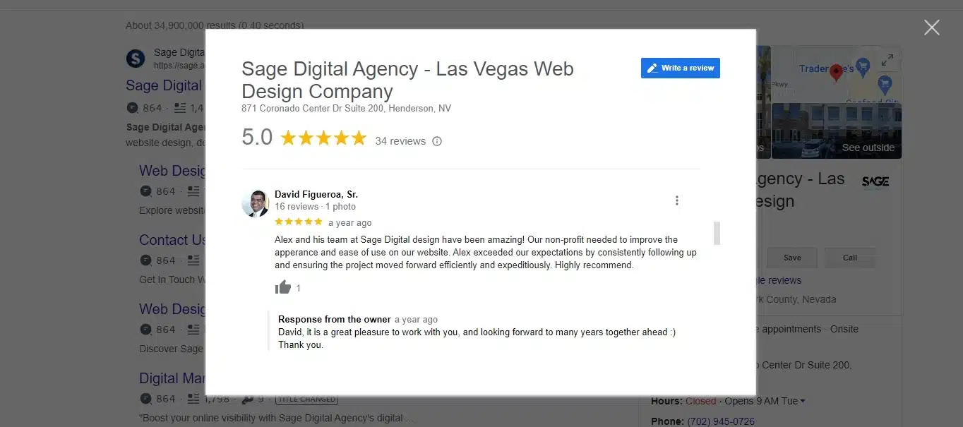 google reviews screenshot