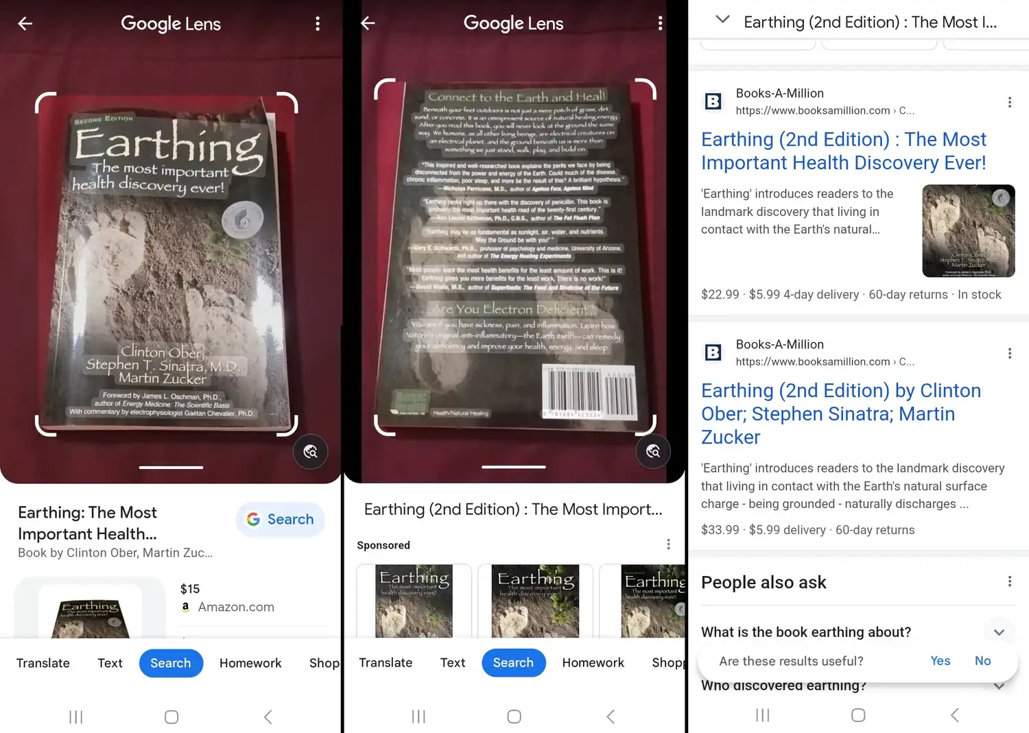Google Lens book search image