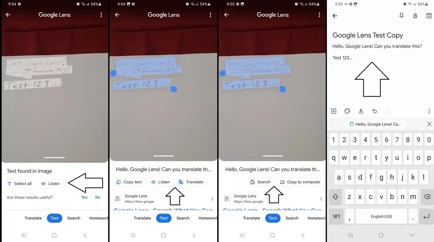 google lens take a photo of words to copy image example