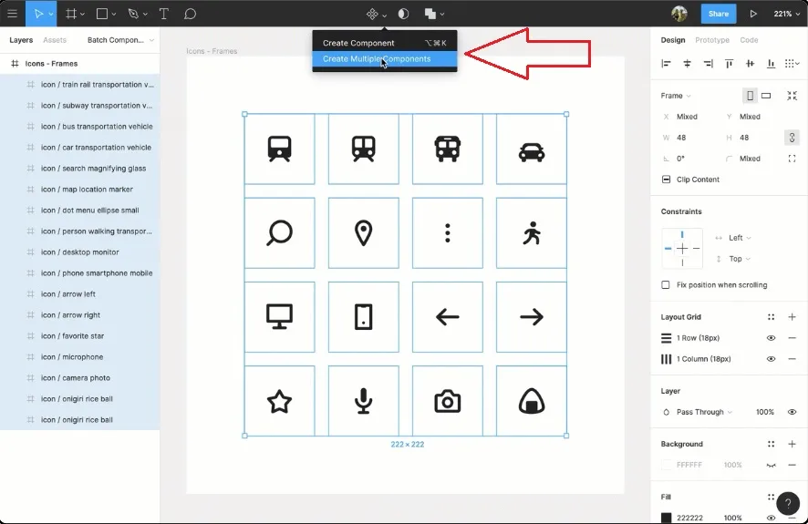 A screenshot of Figma's reusable components.