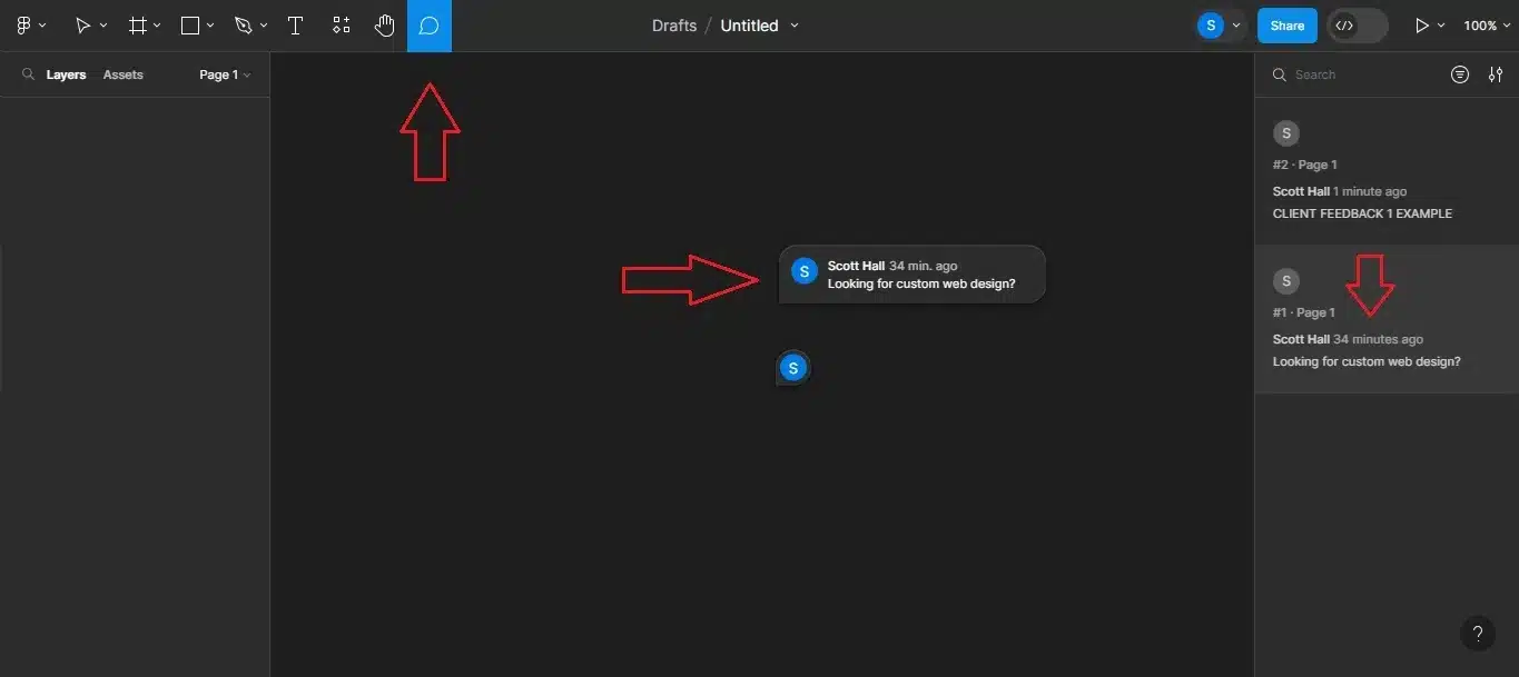 figma comment feature