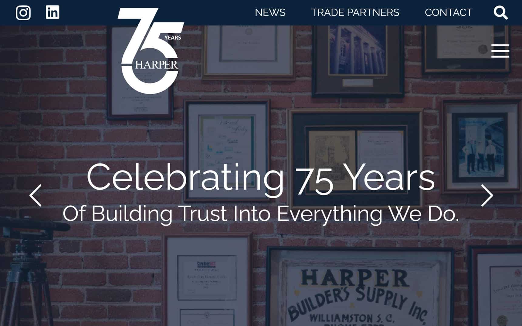 Harper General Contractors website home page