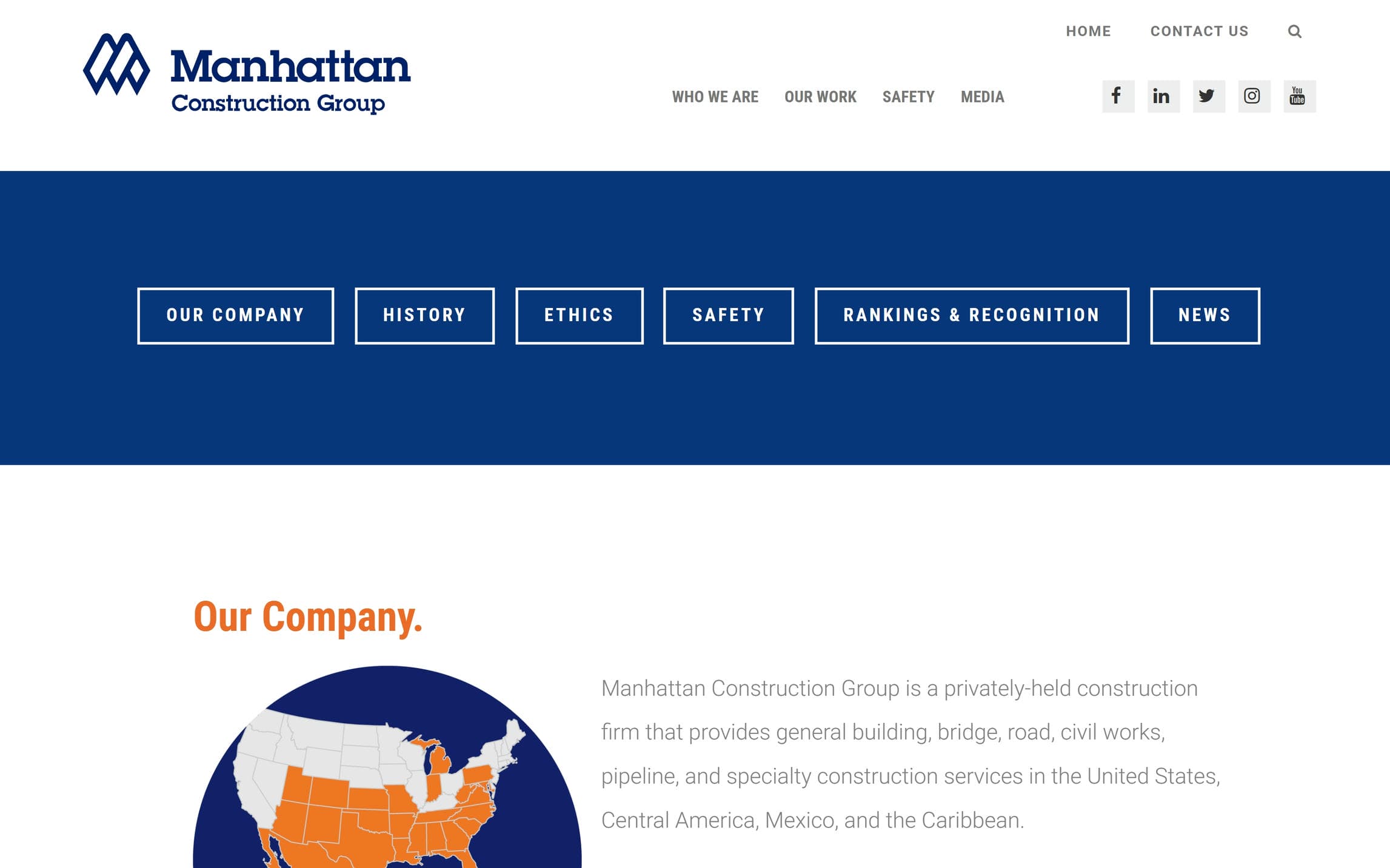 Manhattan Construction Group website home page