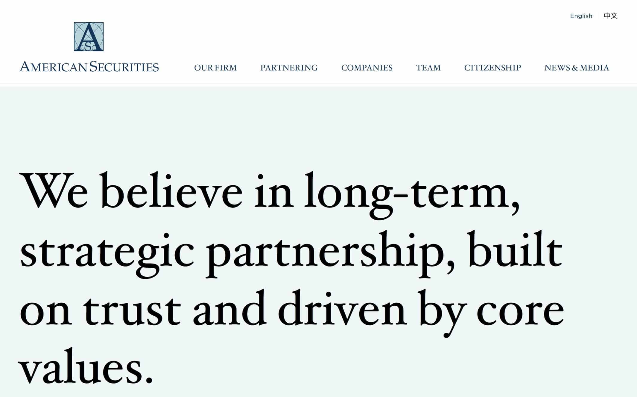 American Securities website home page