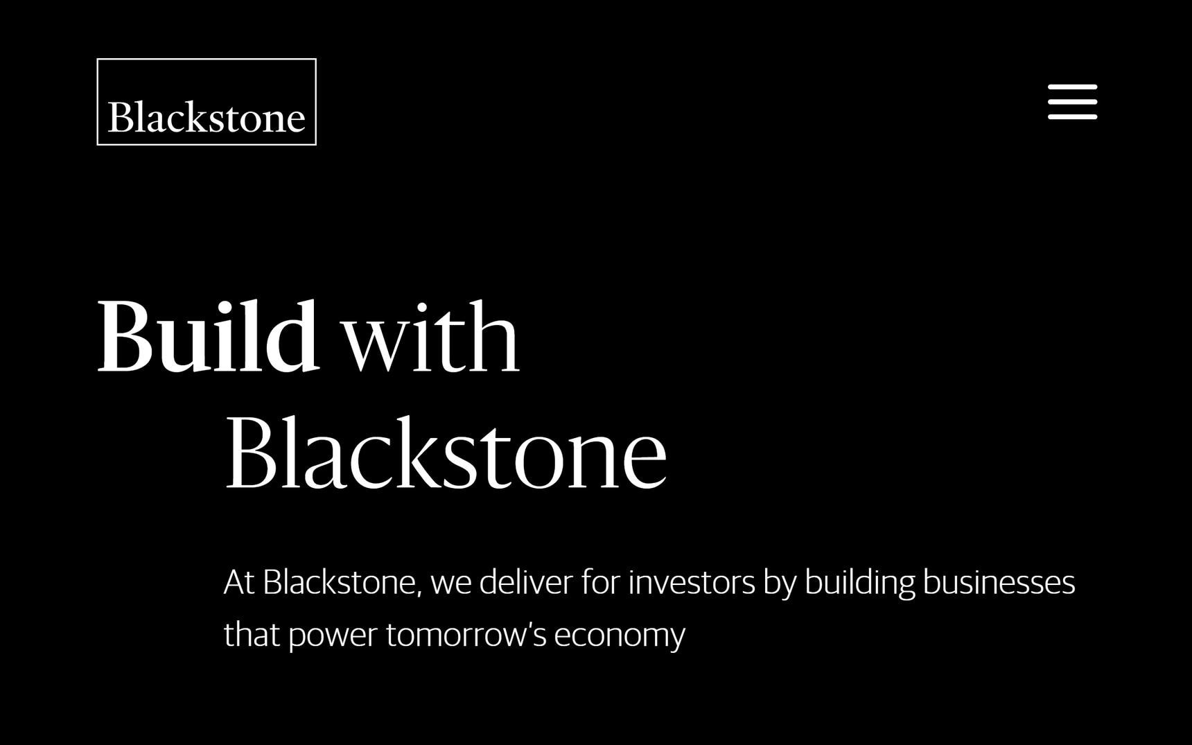 Blackstone website home page