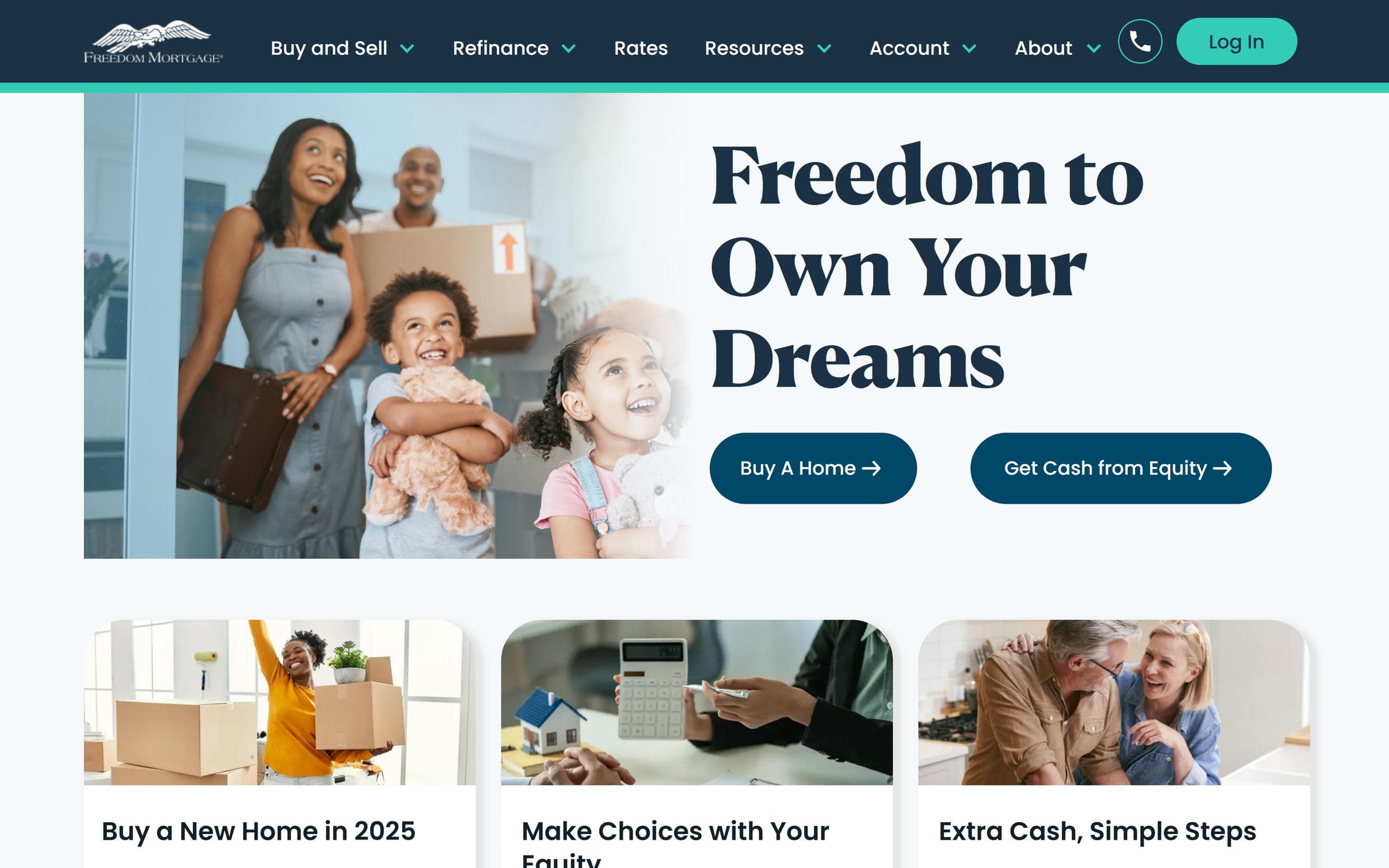 Freedom Mortgage website home page
