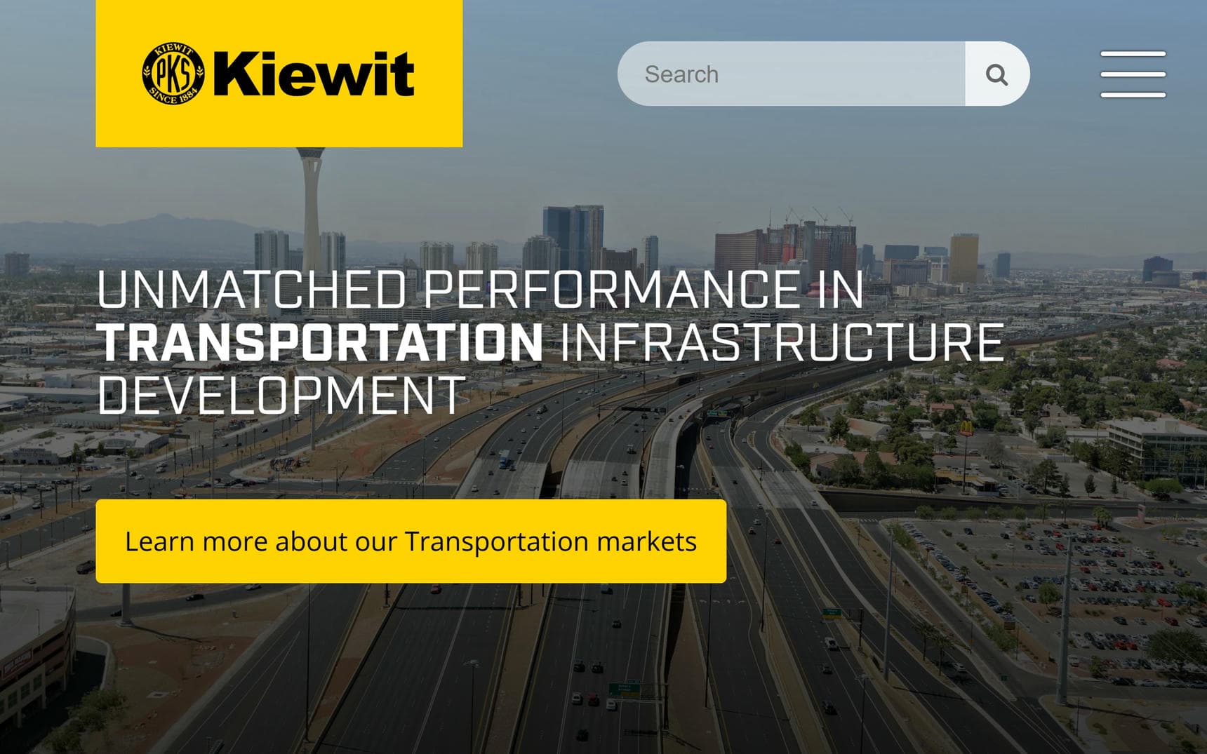 Kiewit website home page