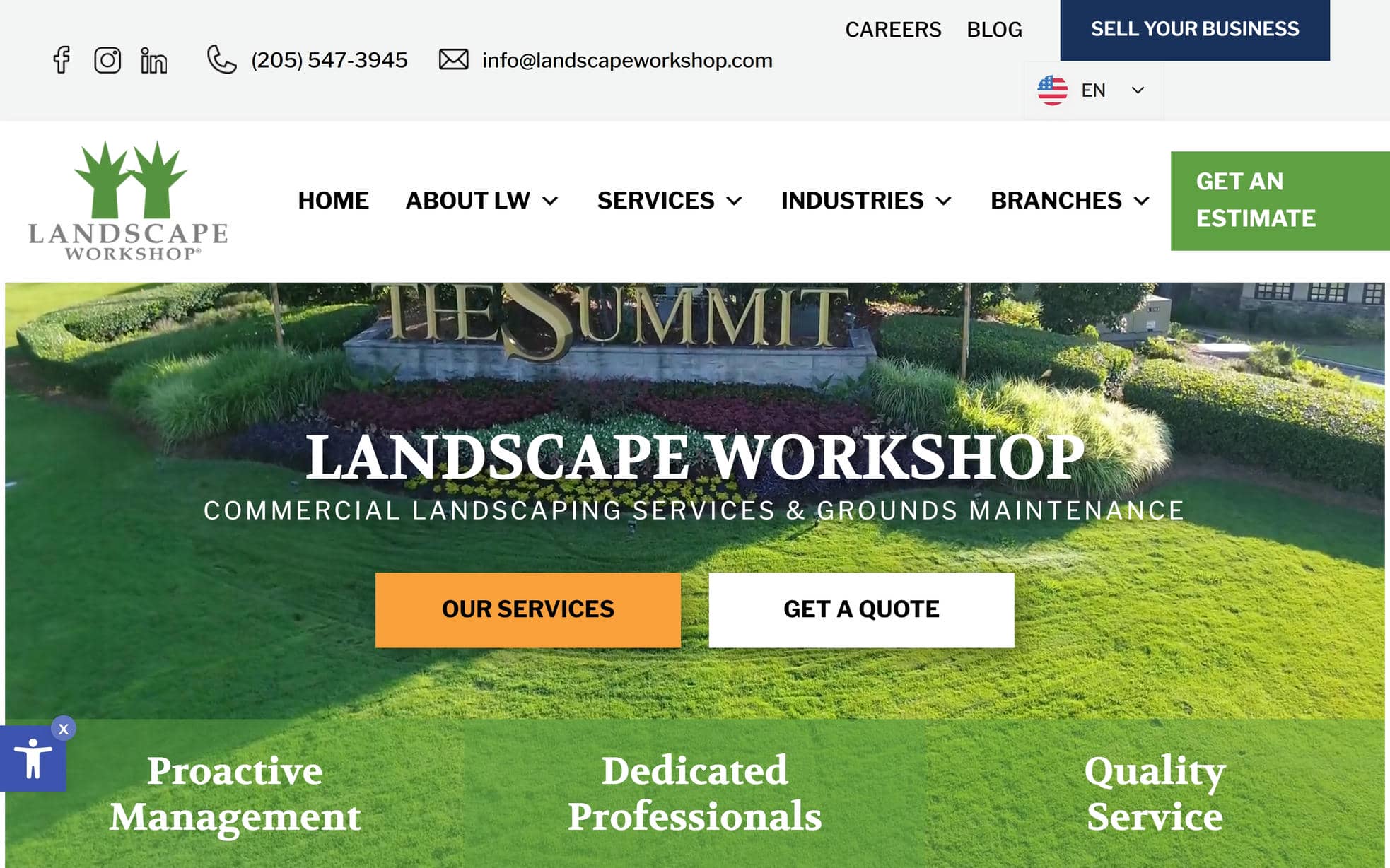 Landscape Workshop website home page