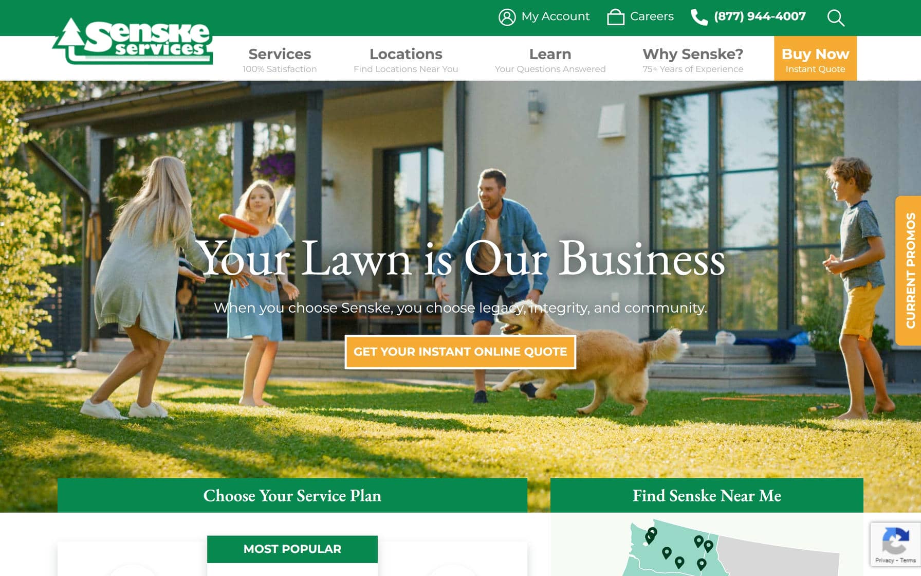 Senske website home page