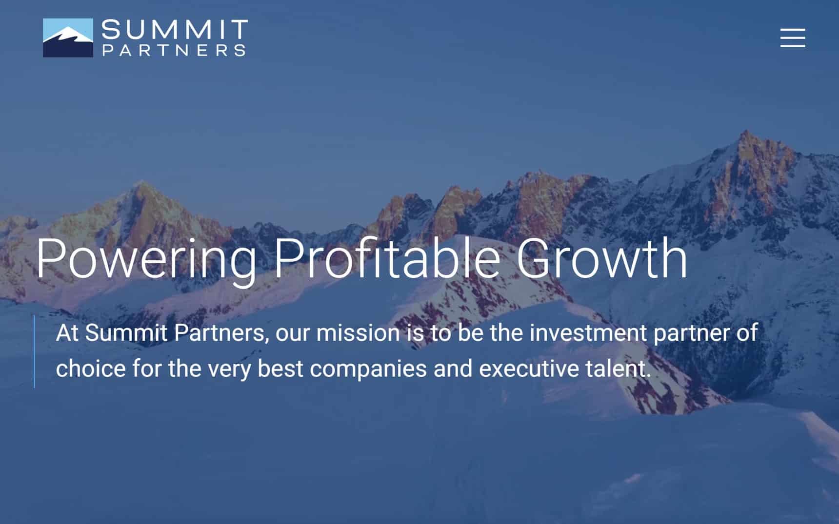 Summit Partners website home page