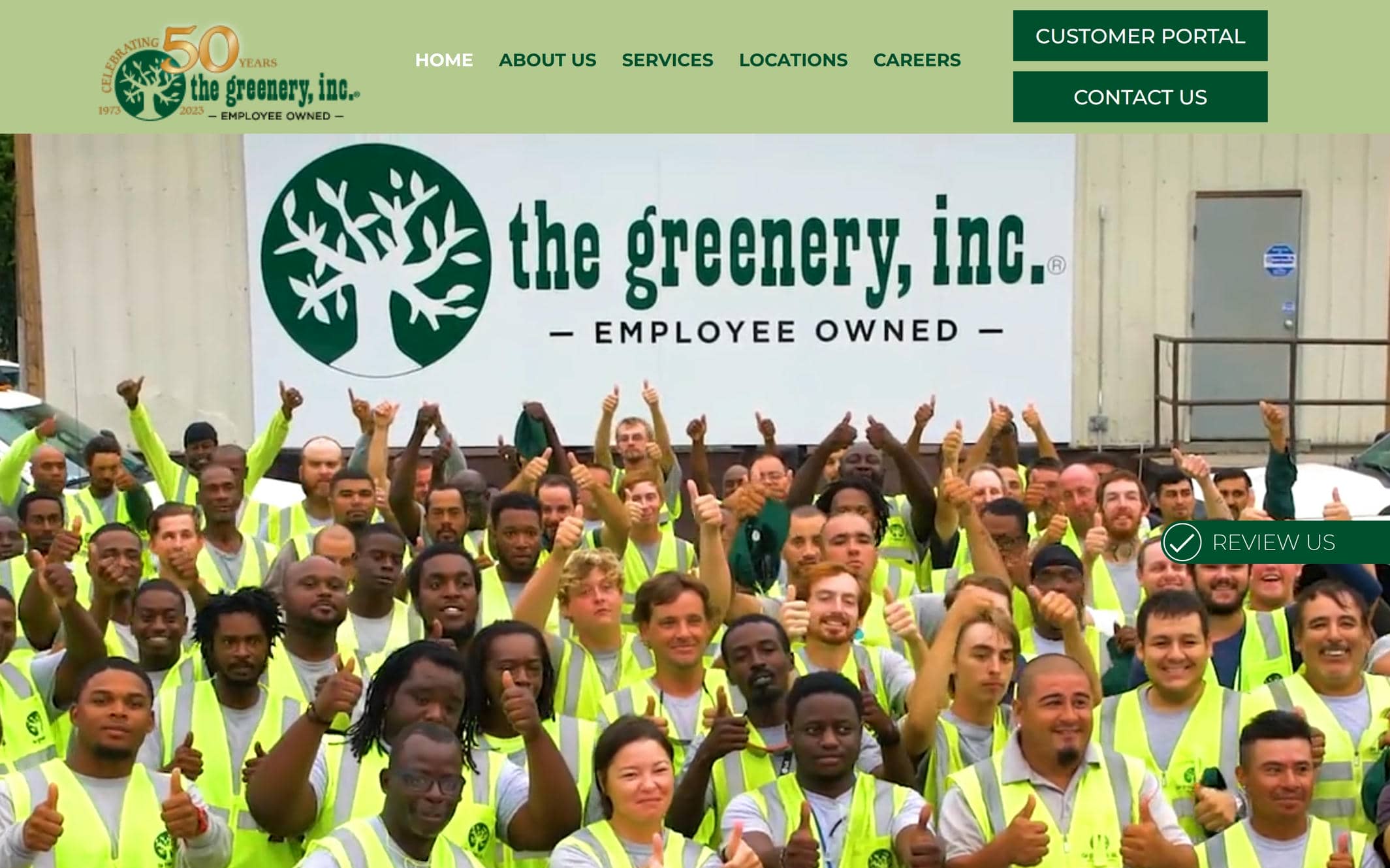 The Greenery Inc website home page
