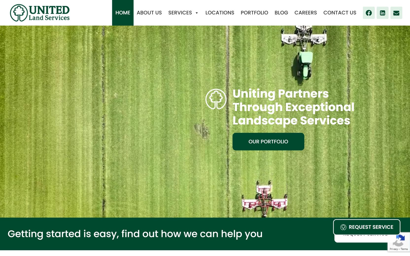 United Land Services website home page