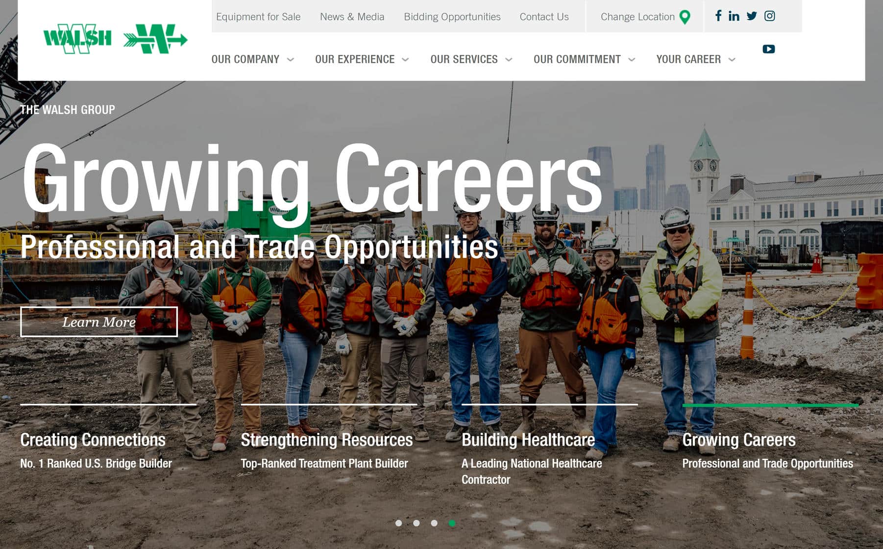Walsh Group website home page