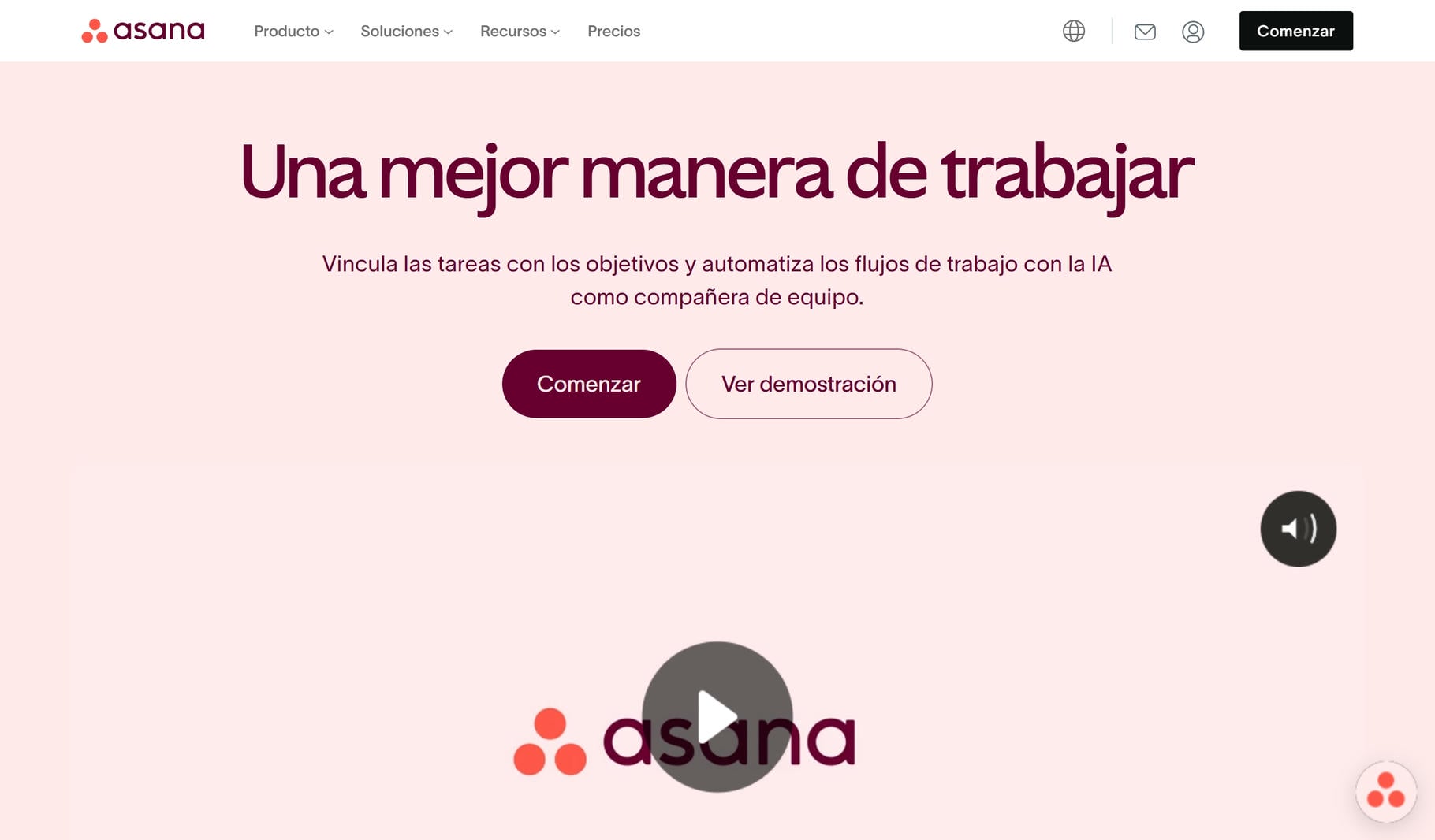 Asana Website home page