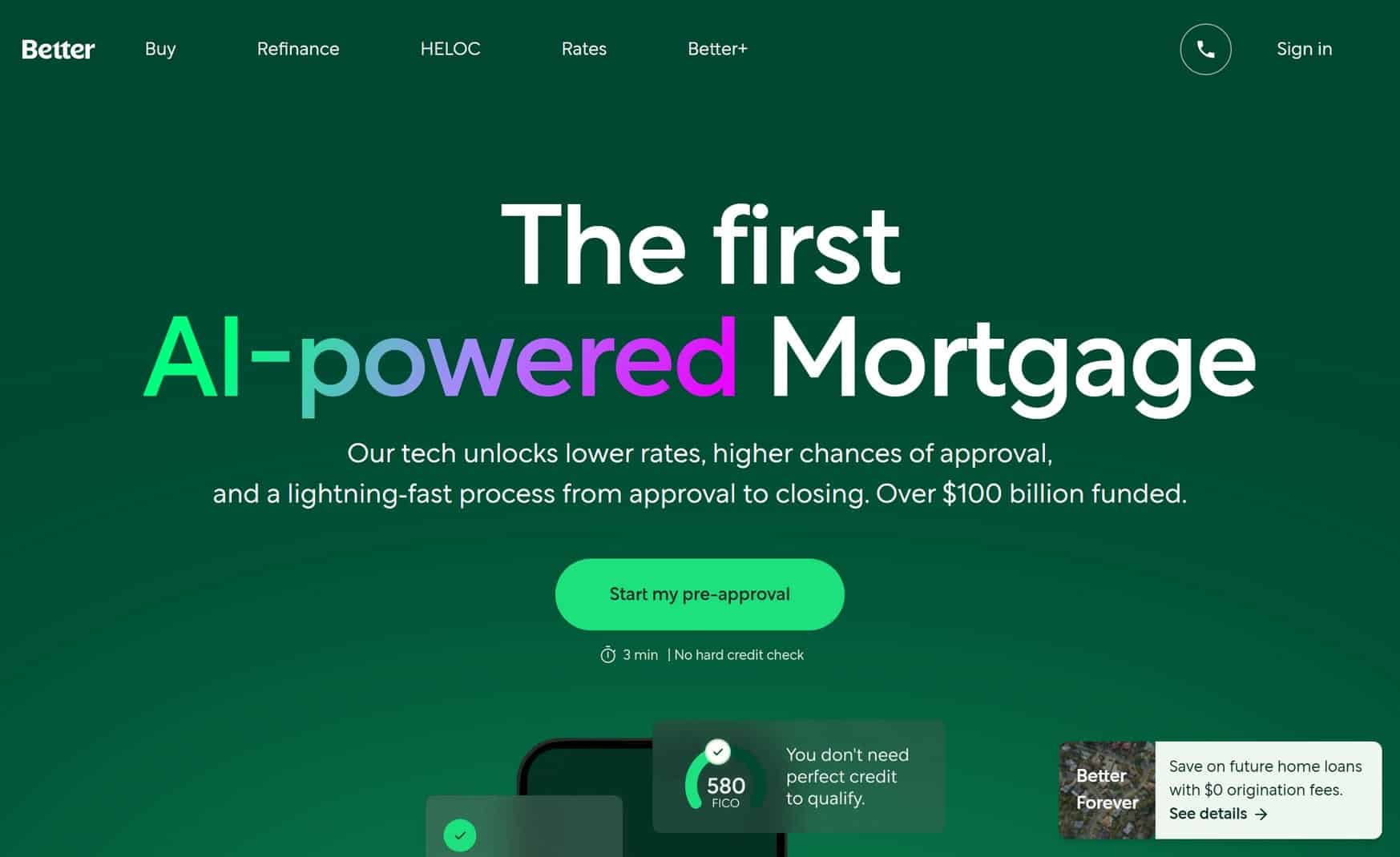 Better website homepage