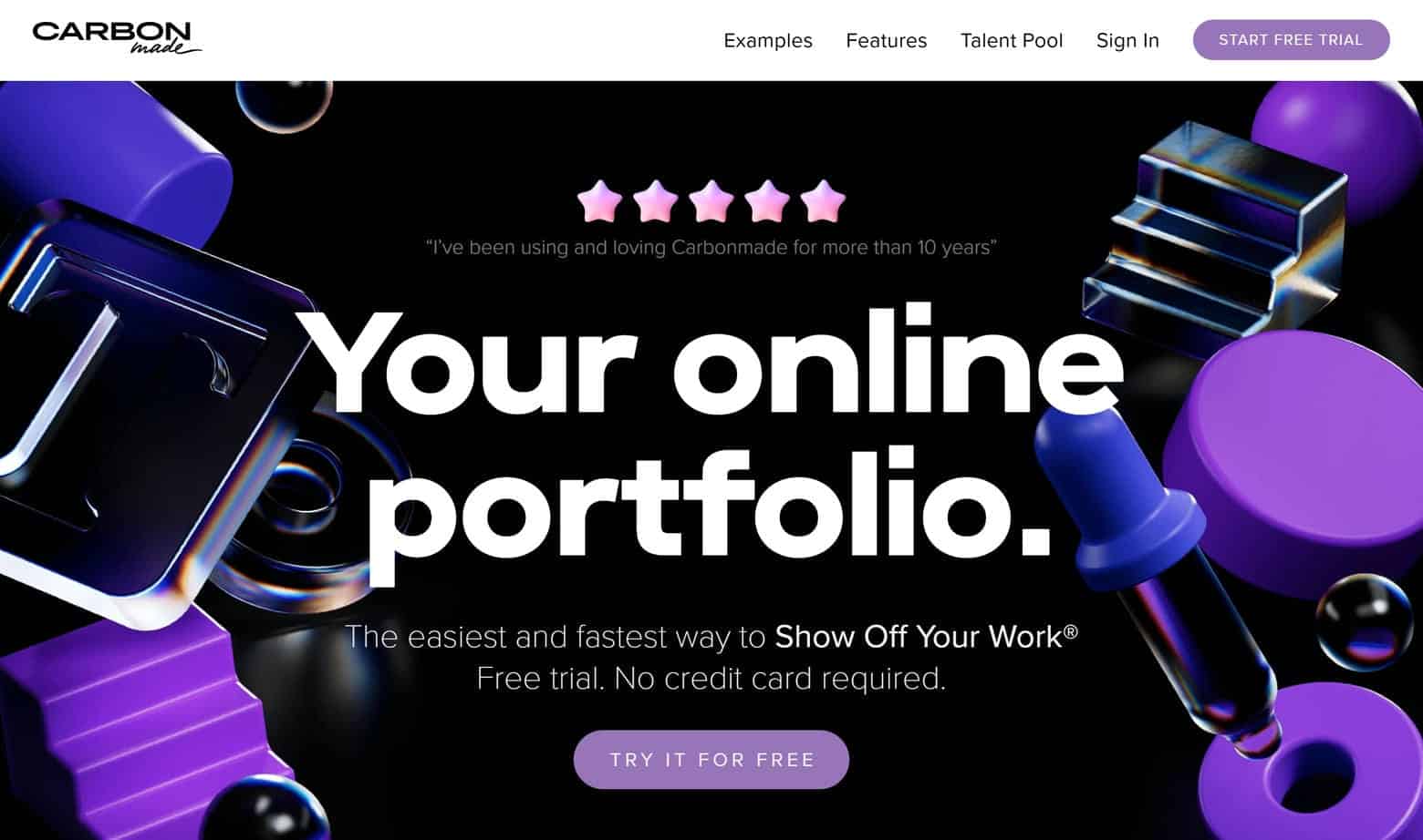 Carbonmade Website home page