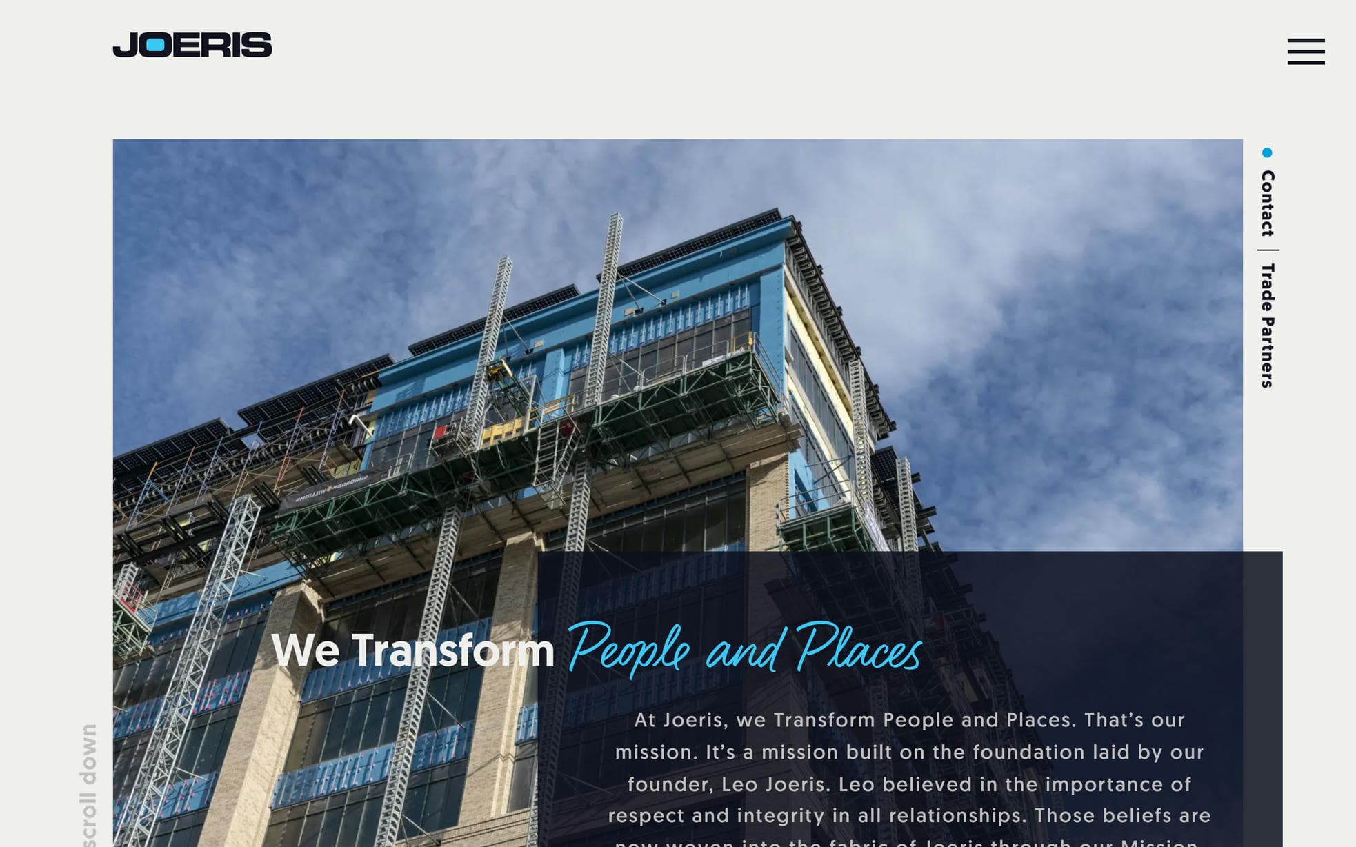 Joeris website home page