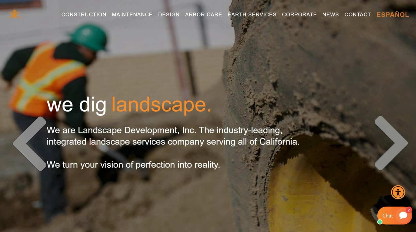 Landscape development website homepage