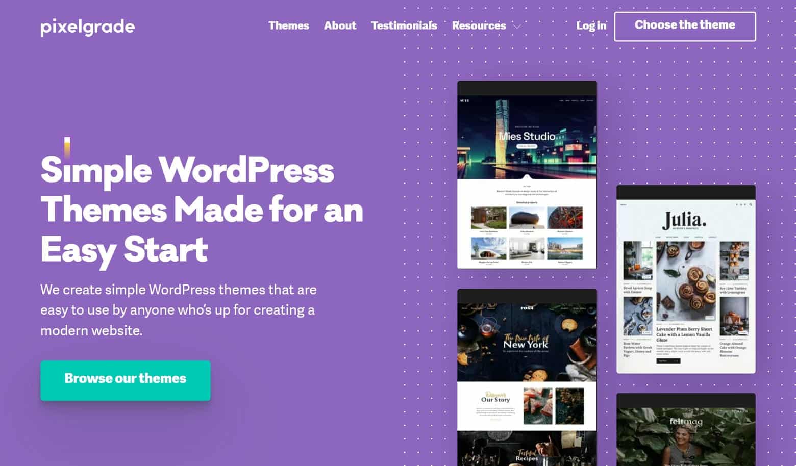 Pixelgrade Website home page