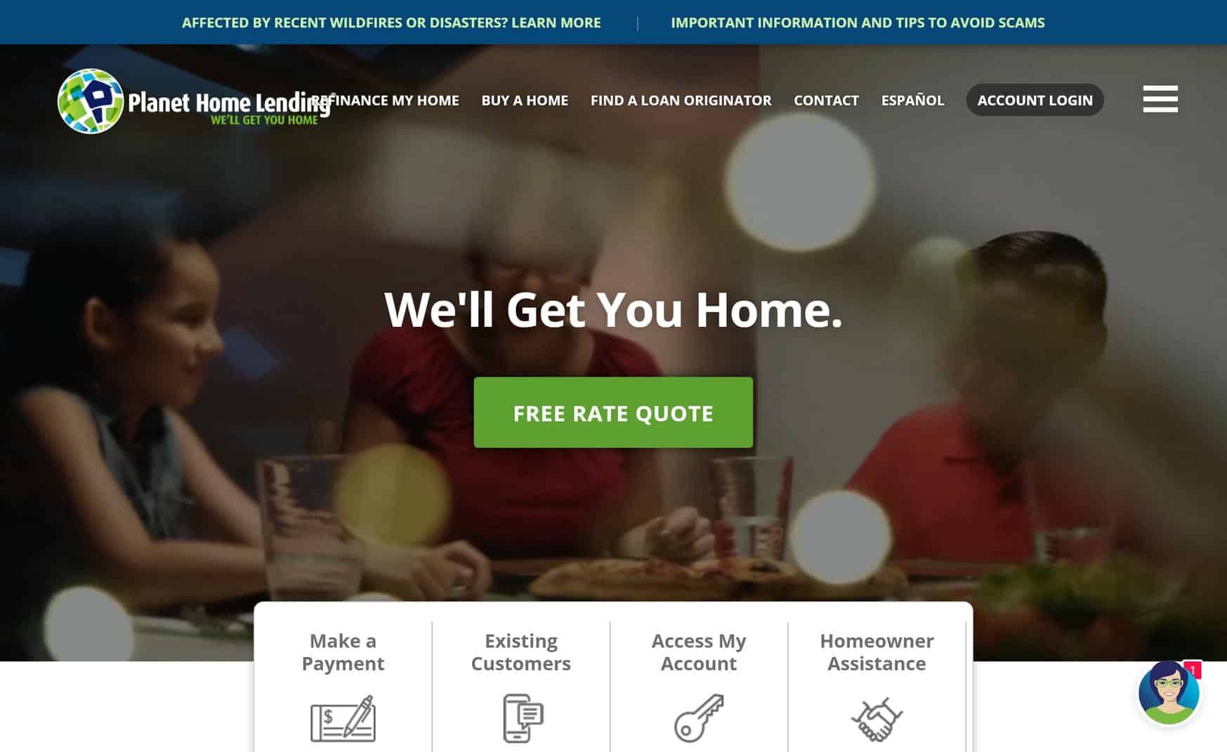 Planet website homepage