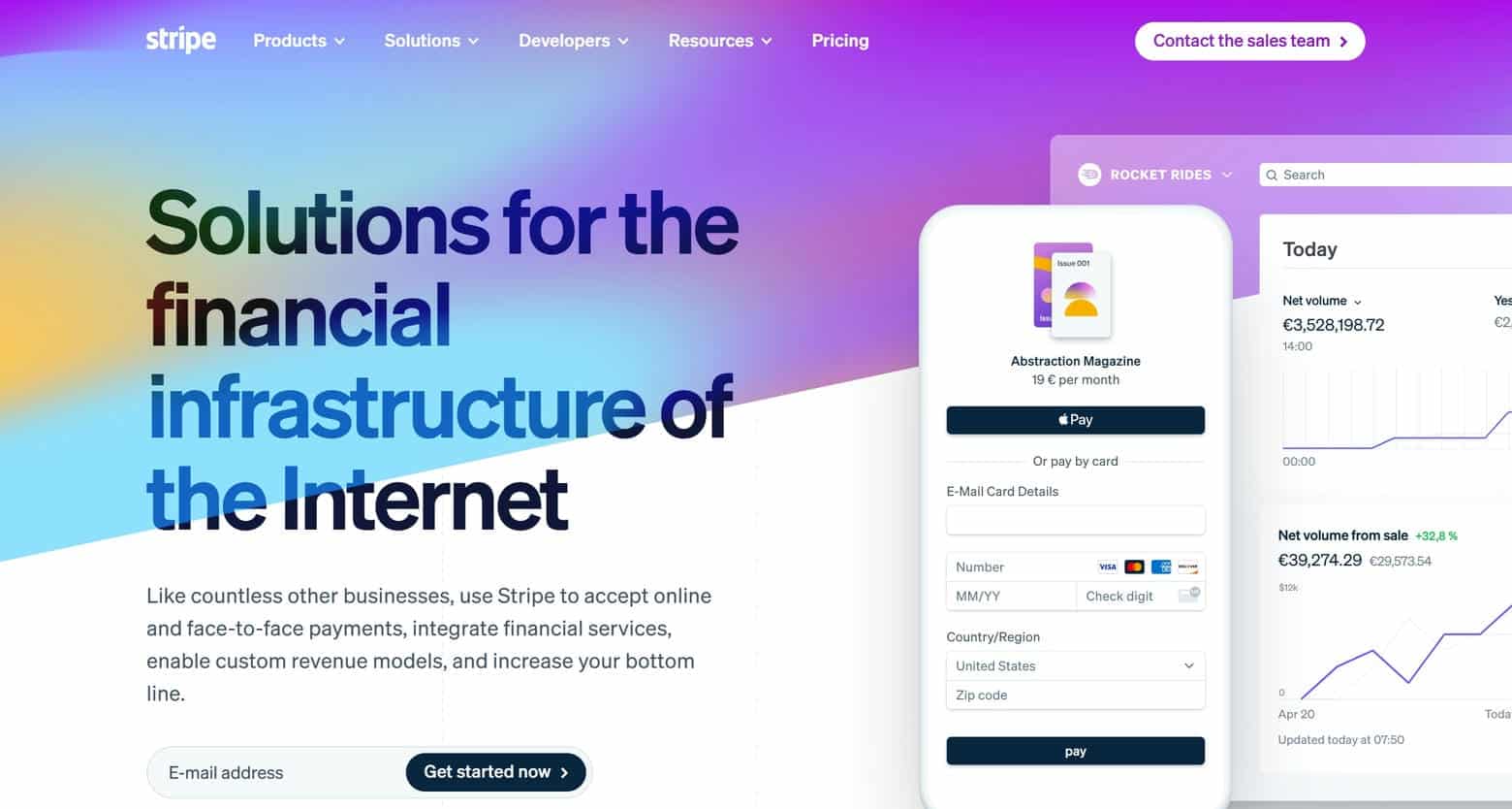 Stripe Website home page