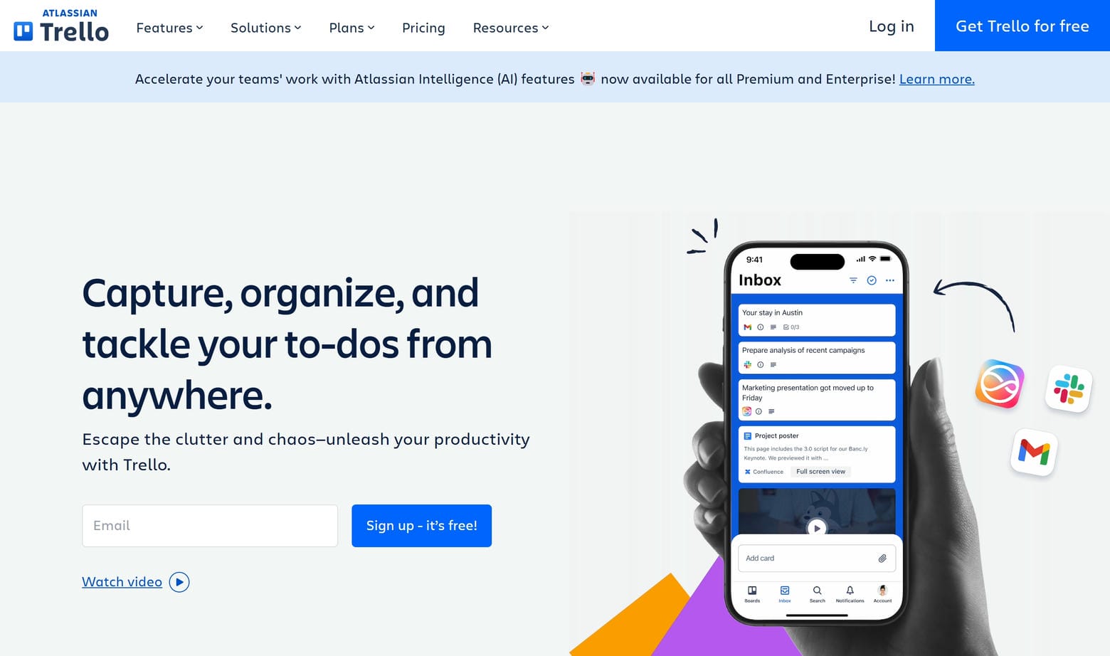 Trello Website home page