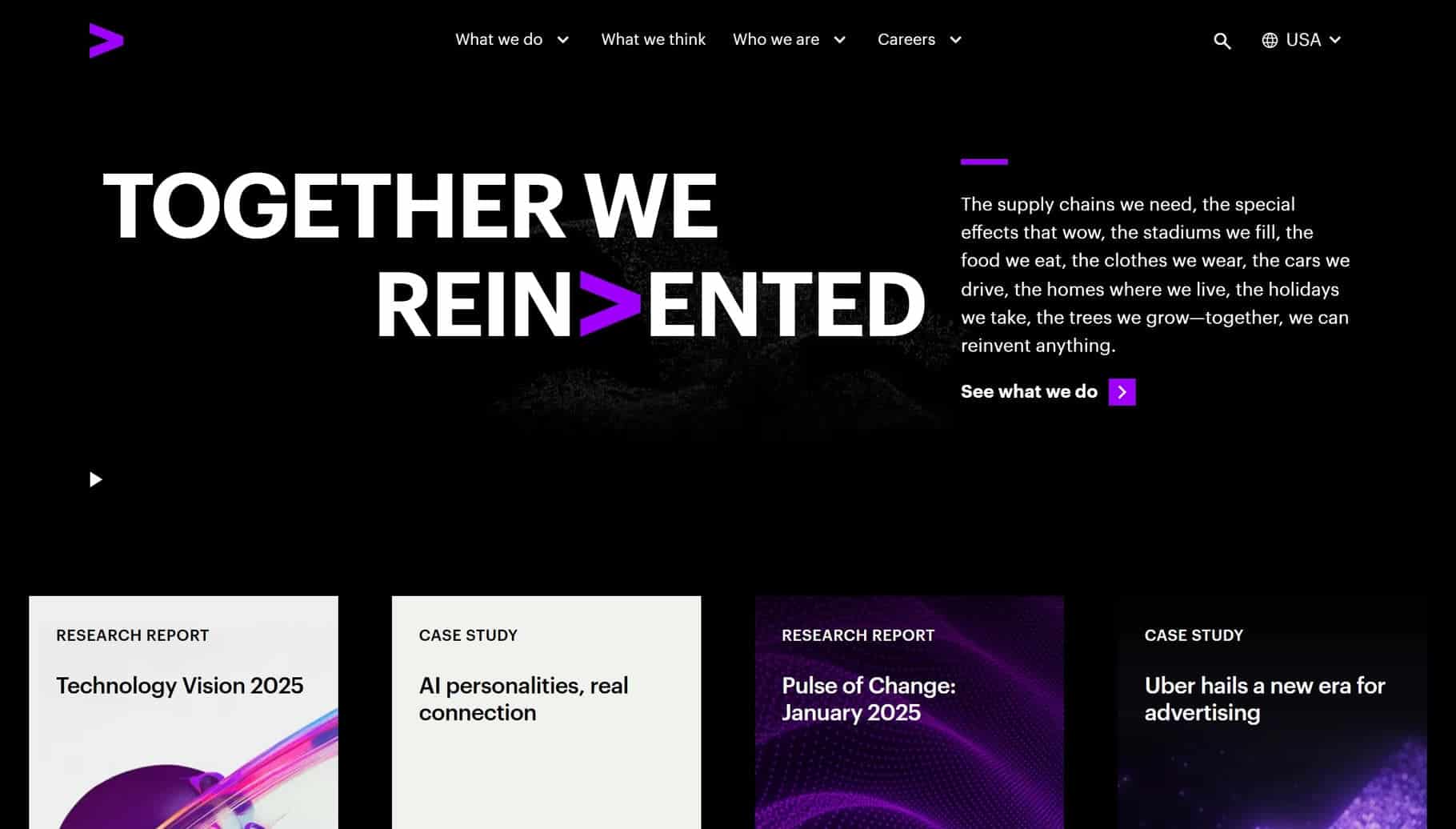 Accenture Website home page