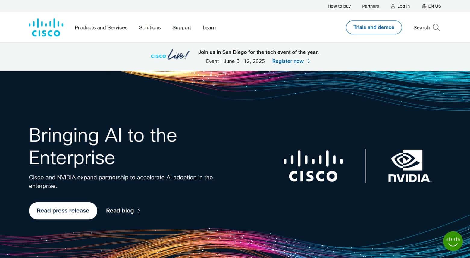 Cisco Website home page