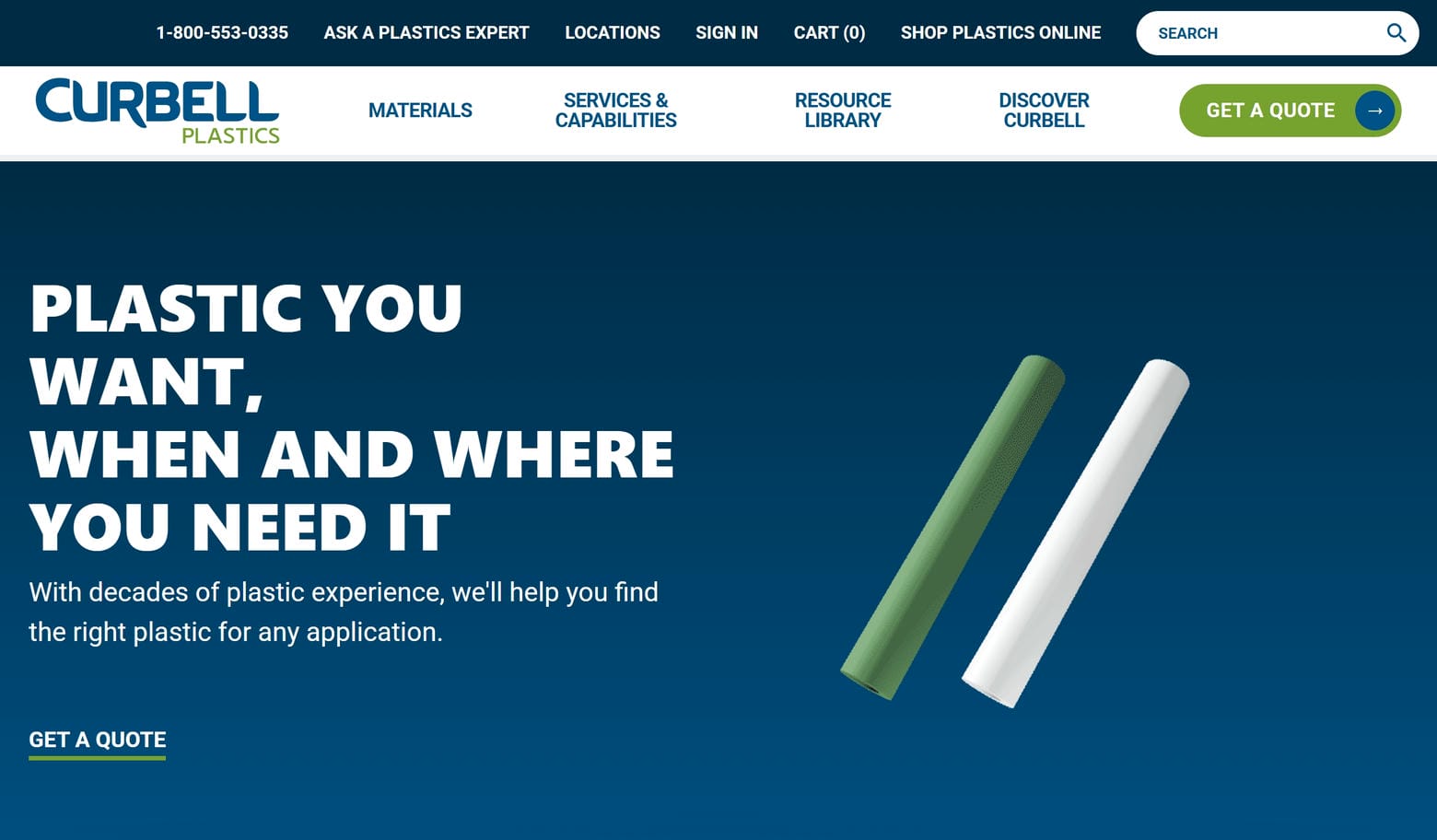Curbell Website home page