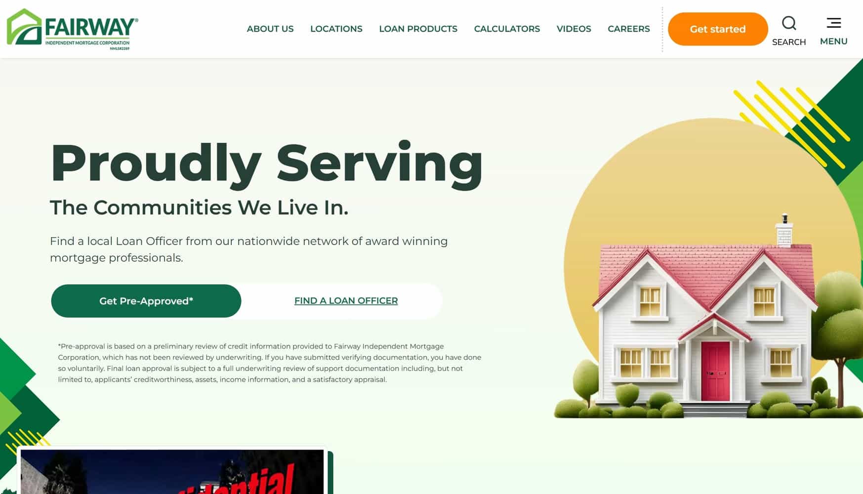 Fairway website homepage