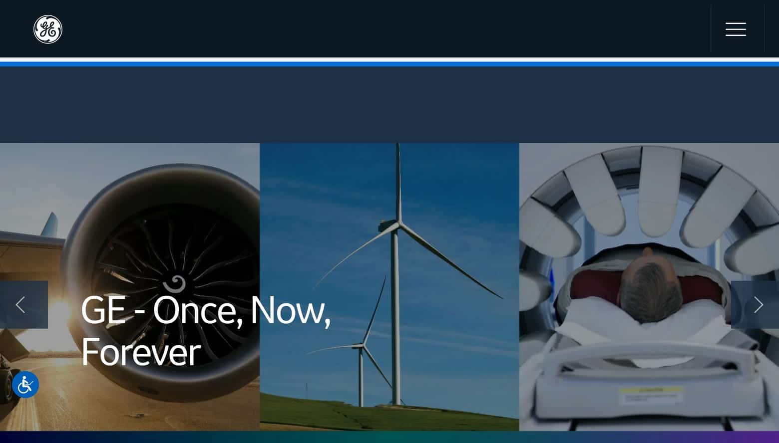 GE Website home page