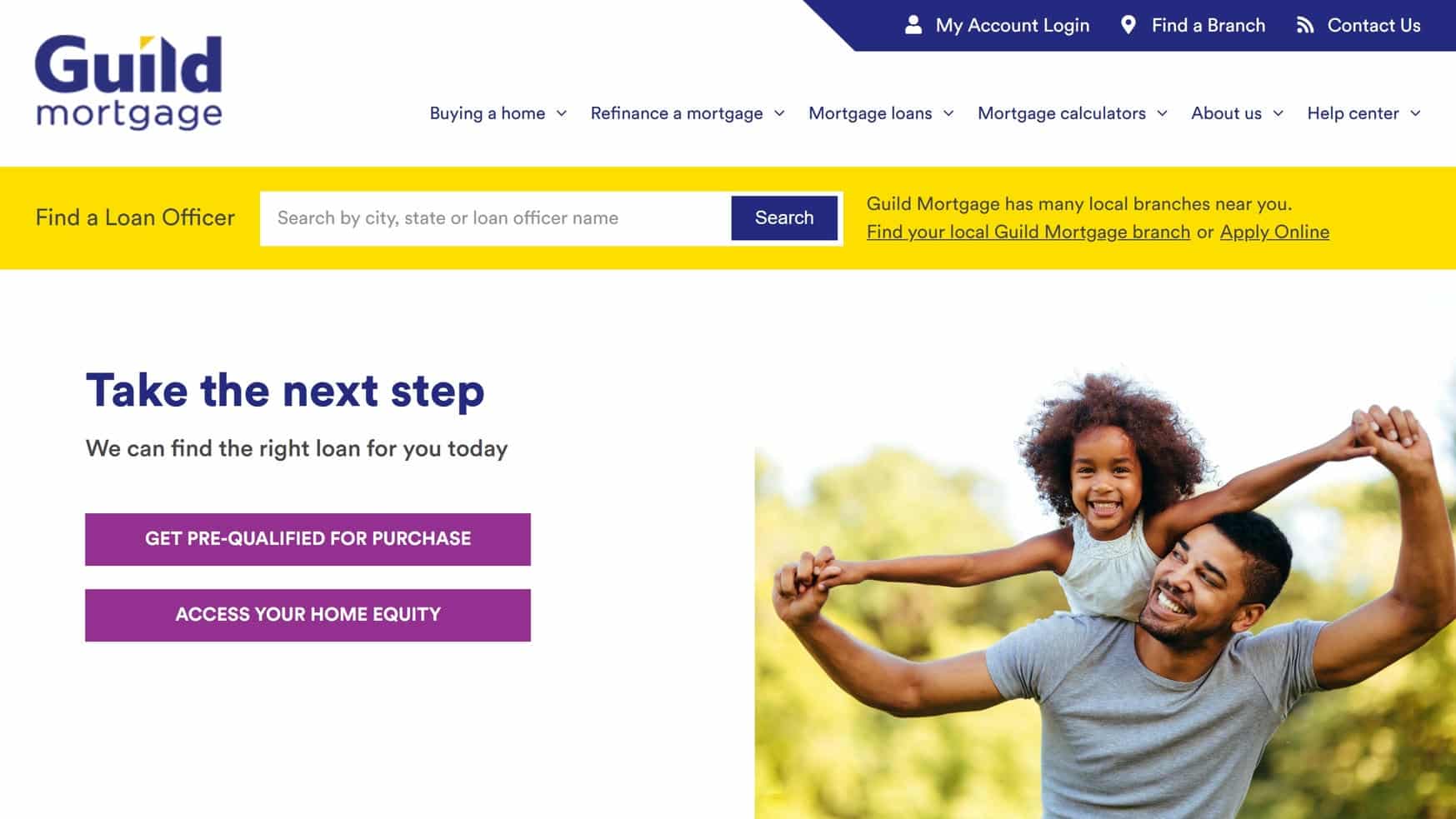 Guild website homepage
