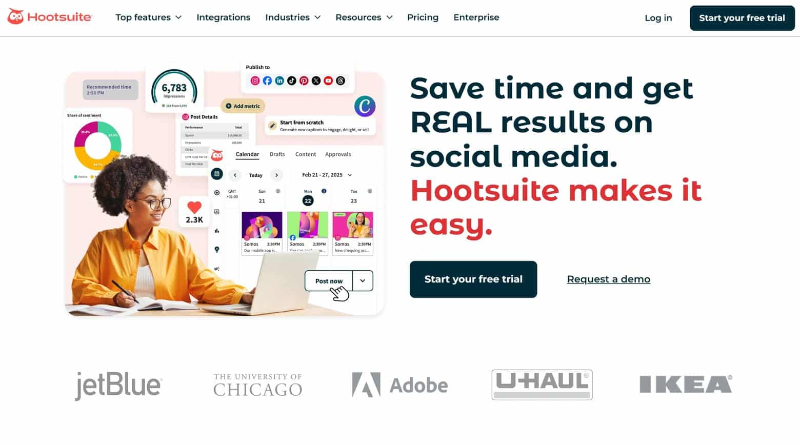 Hootsuite Website home page
