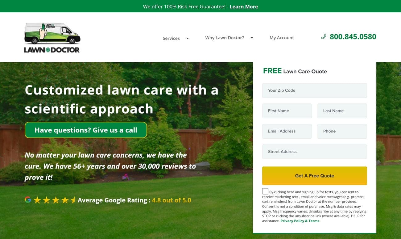 Lawn Doctor website homepage