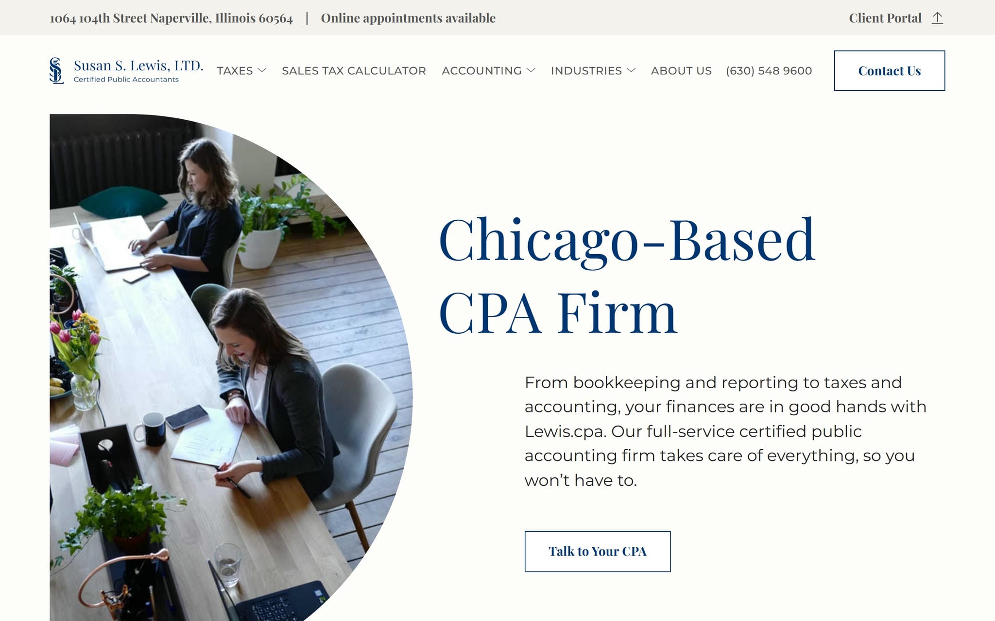 Lewis CPA website home page