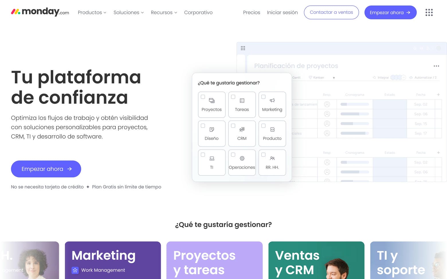 Monday Website home page