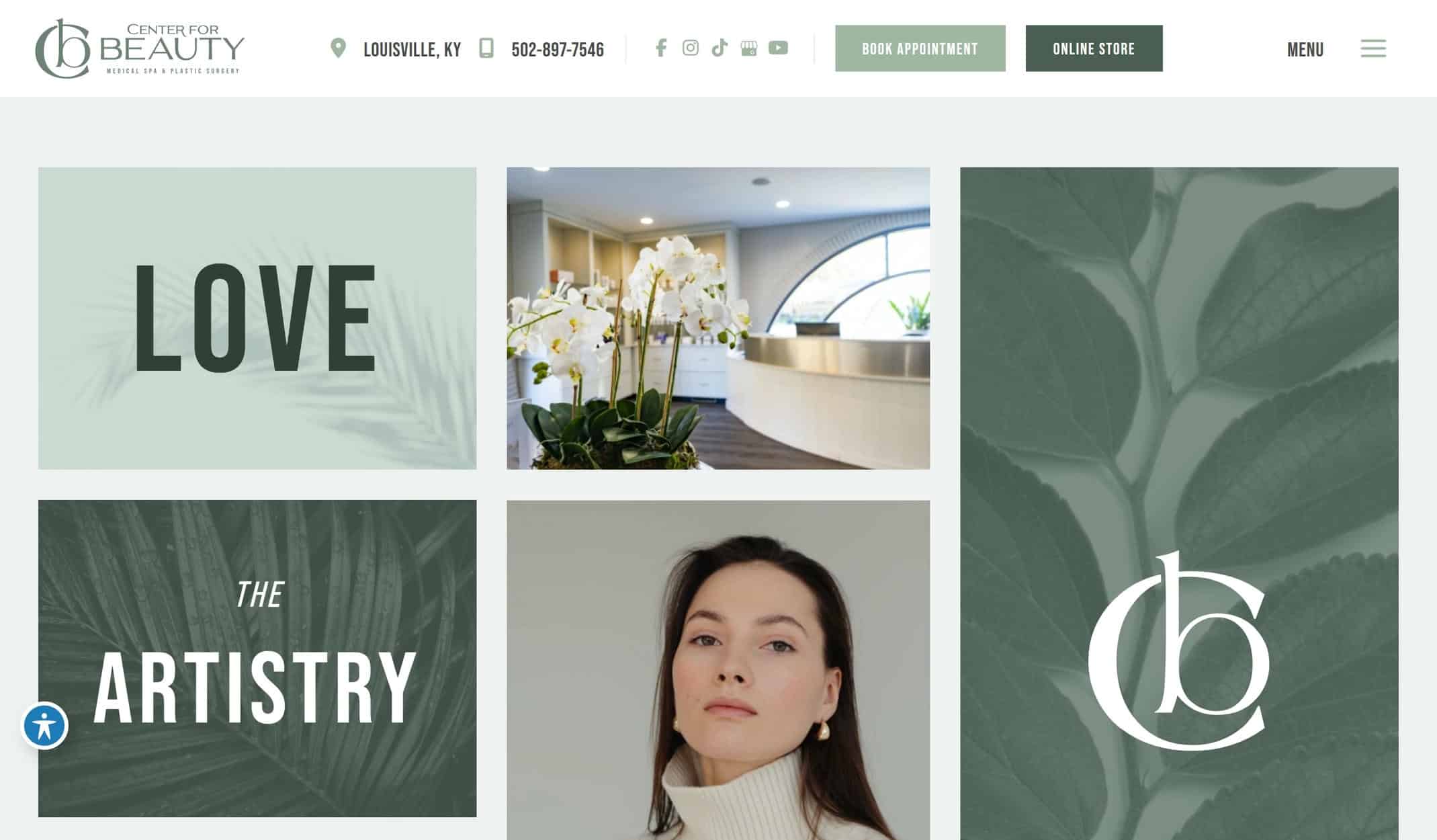 plastic surgery homepage website