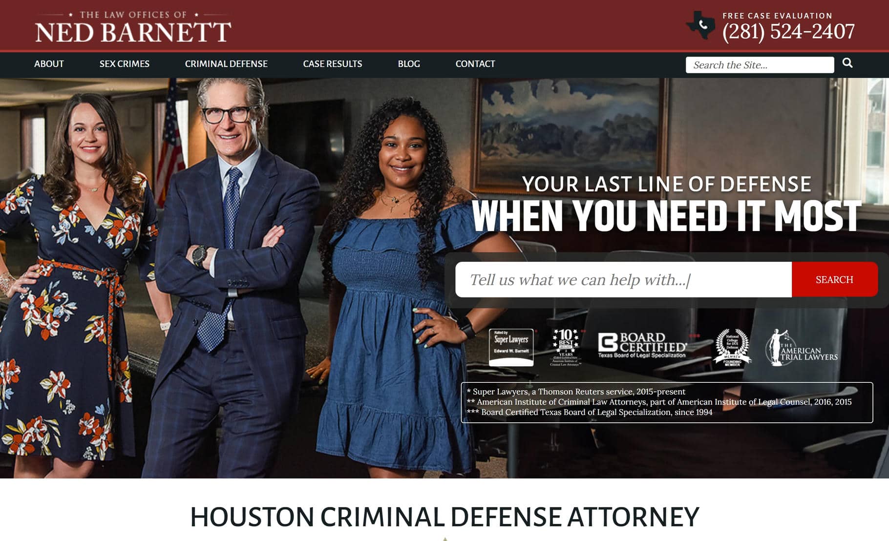 Barnett home website page