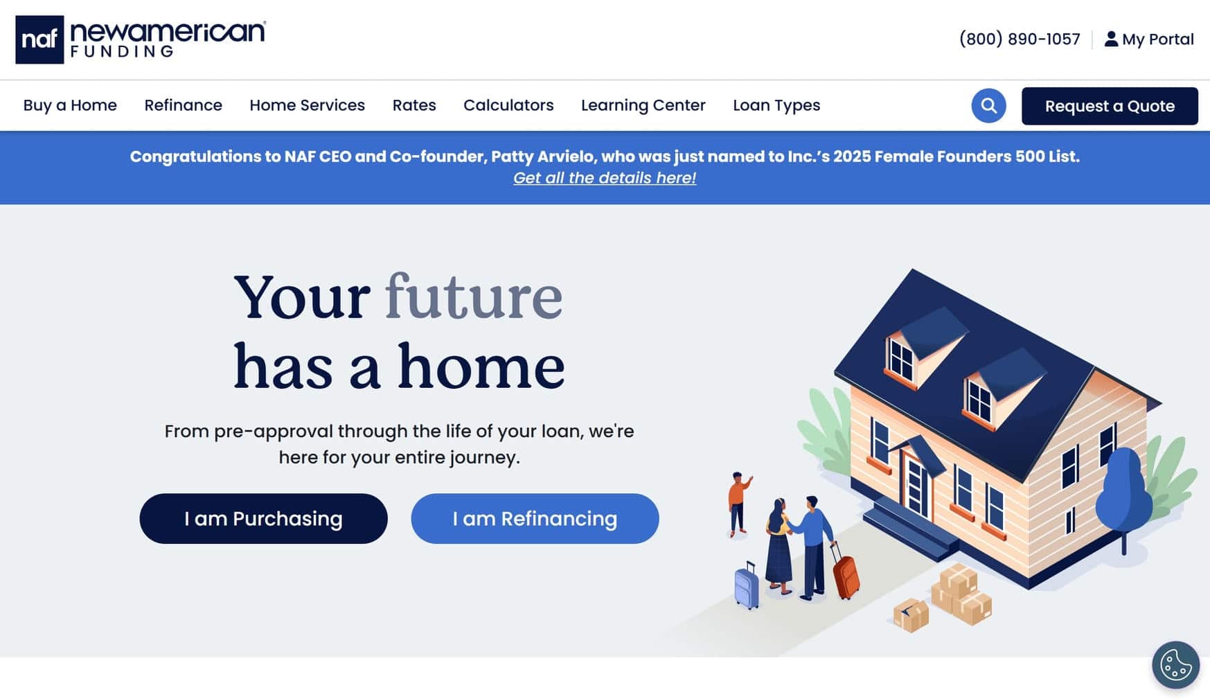 New American Funding website homepage