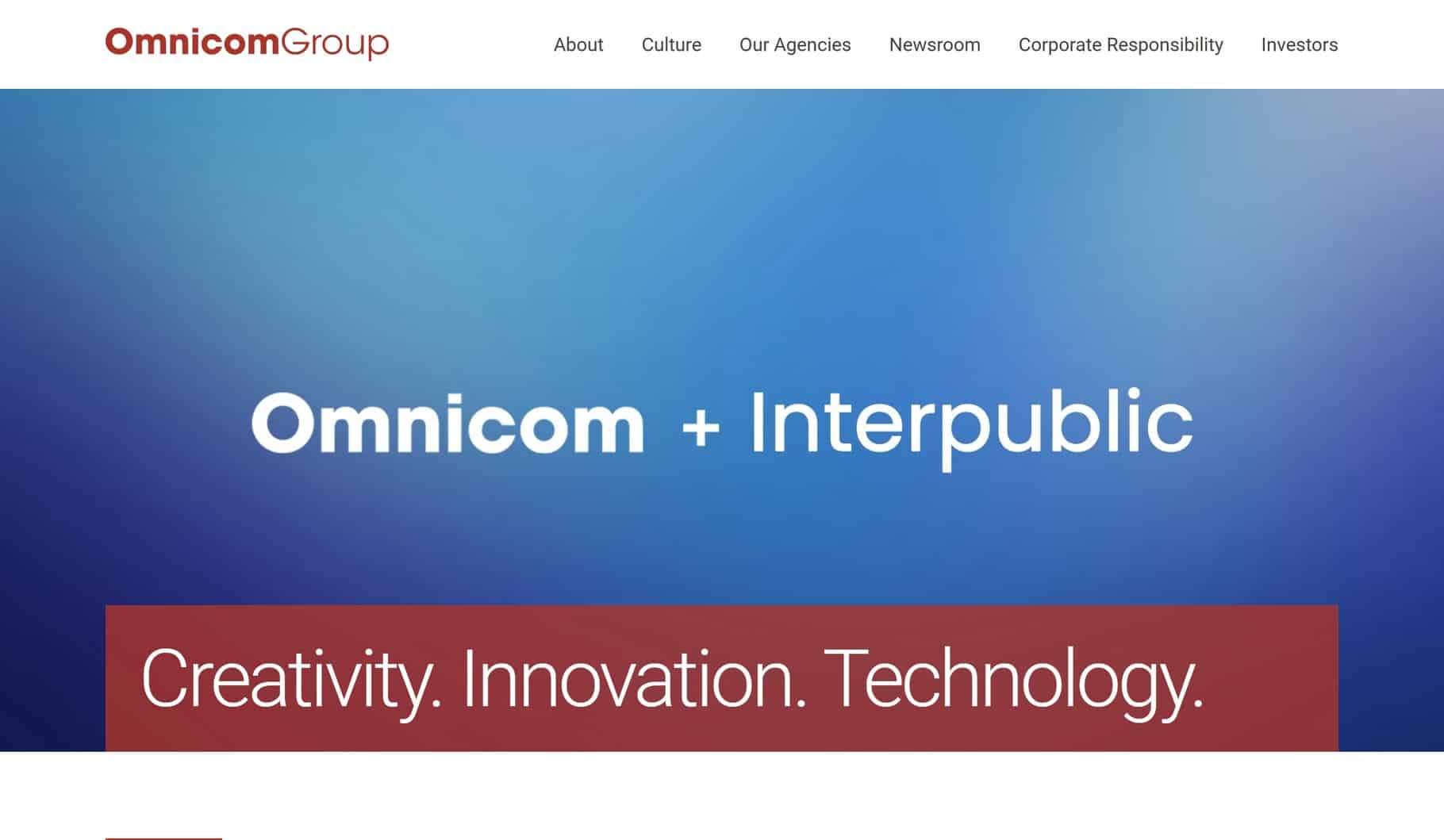 Omnicom Website home page