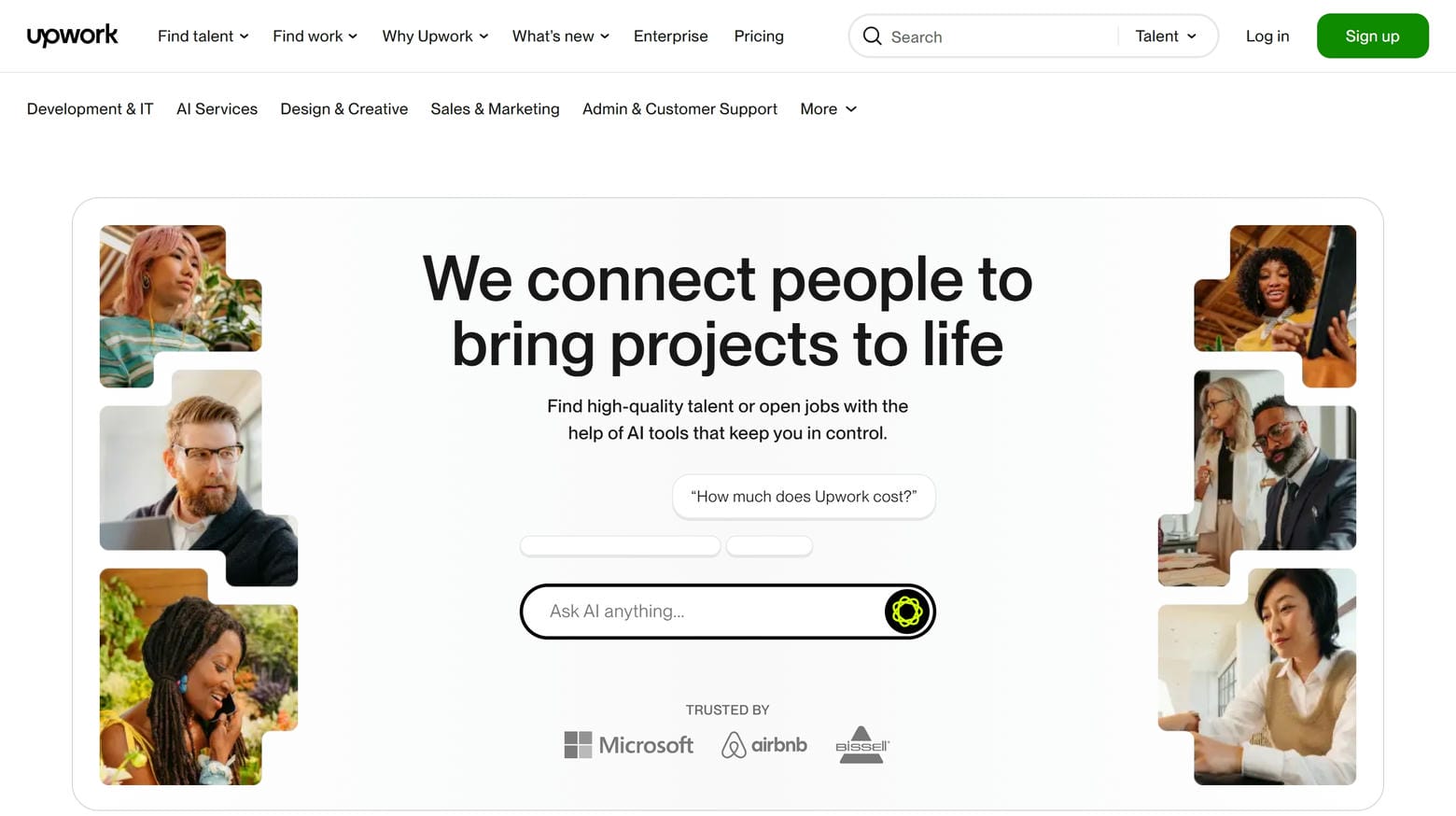 Upwork Website home page