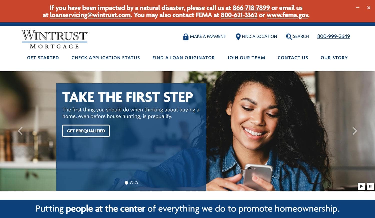 Wintrust website homepage