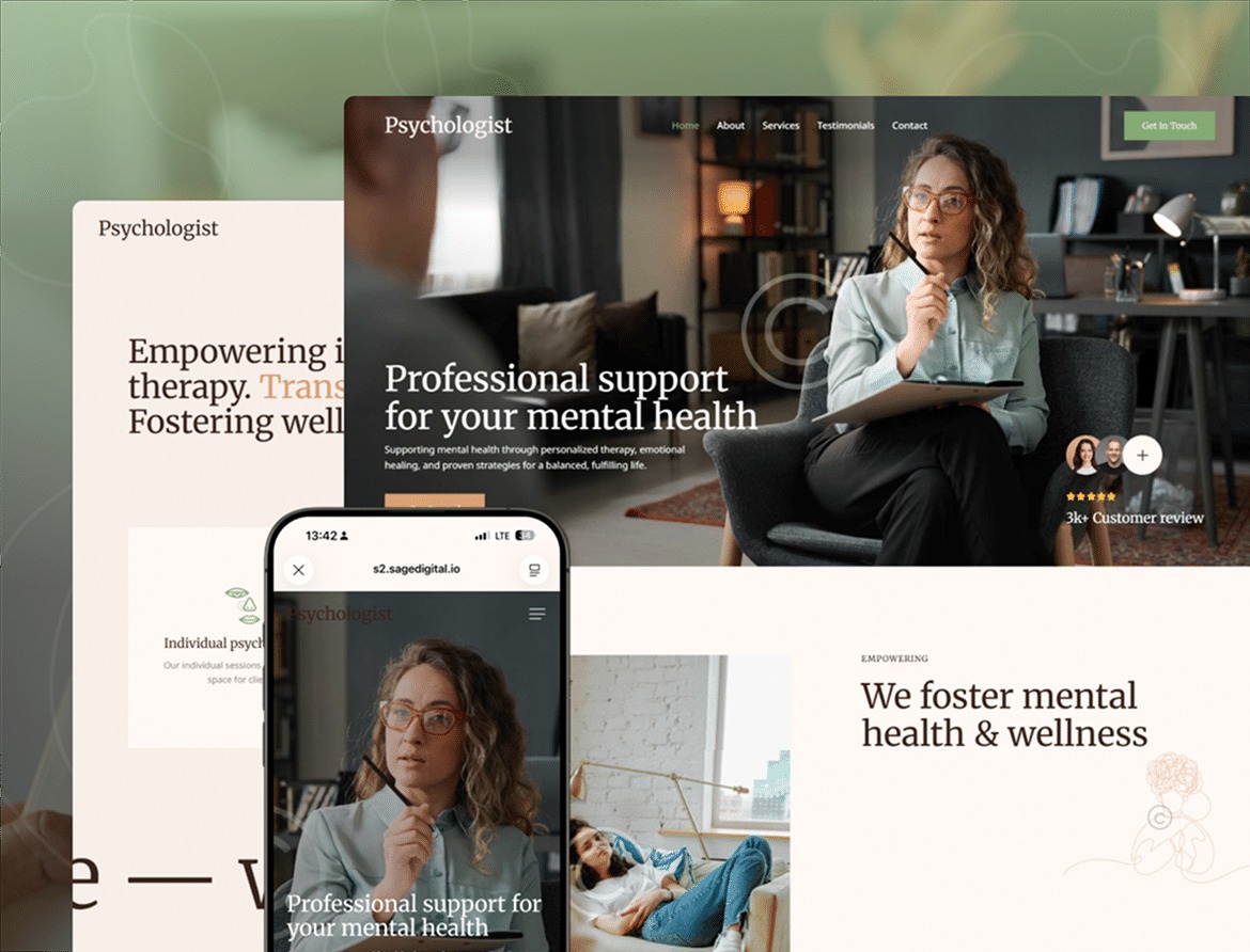 Website design for mental health services